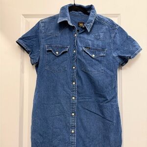 Lee Women's Classic Blue Button-Up Dress